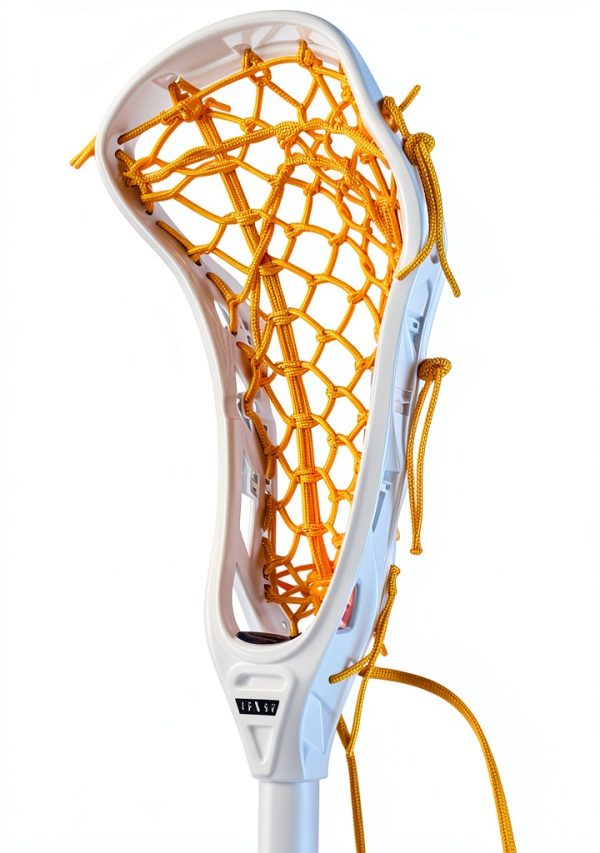 Gait Lacrosse Stick Heads White Yellow Strung-1