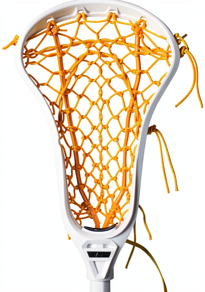 Installing Gait lightweight strung lacrosse stick head on a wooden bench