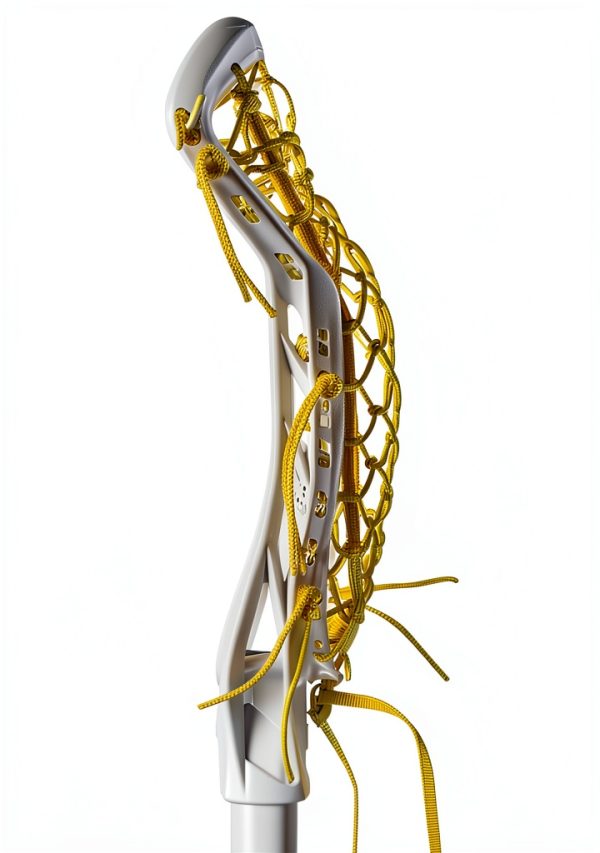 Gait Lacrosse Stick Heads White Yellow Strung-2