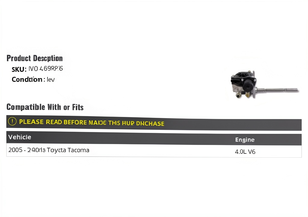 Toyota Tacoma 4.0L V6 transfer case motor
