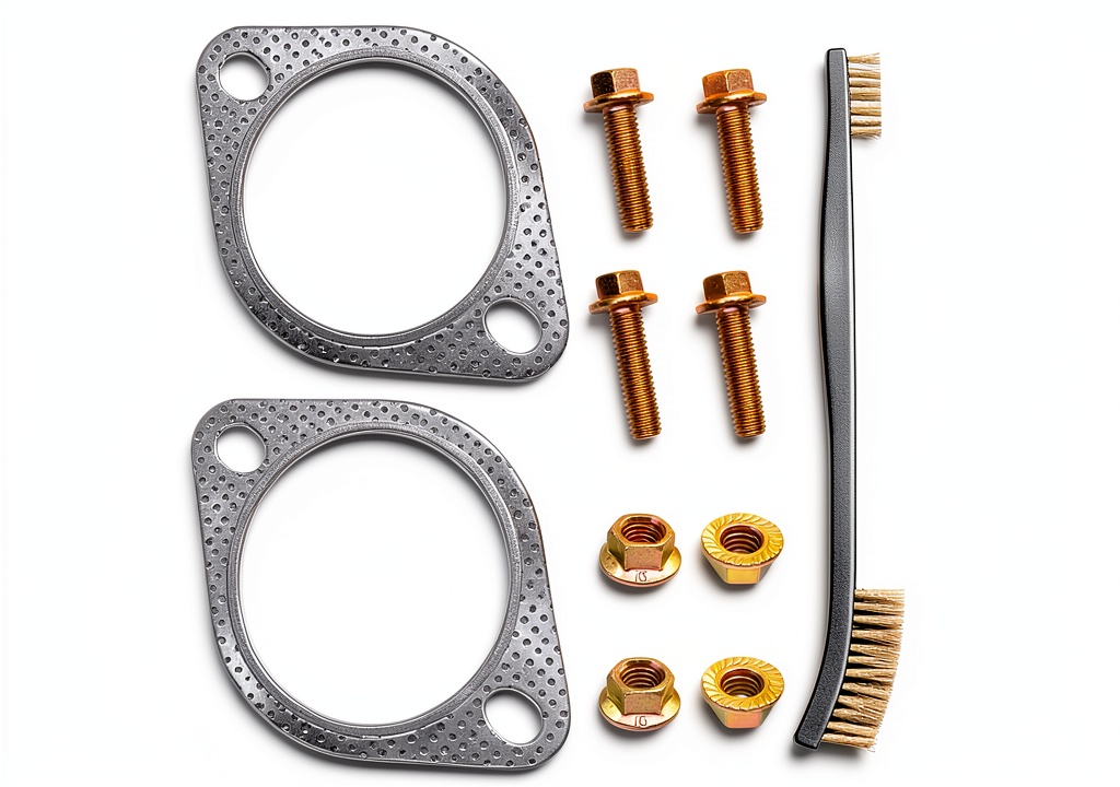 Strongthium exhaust gasket installed on a performance car exhaust