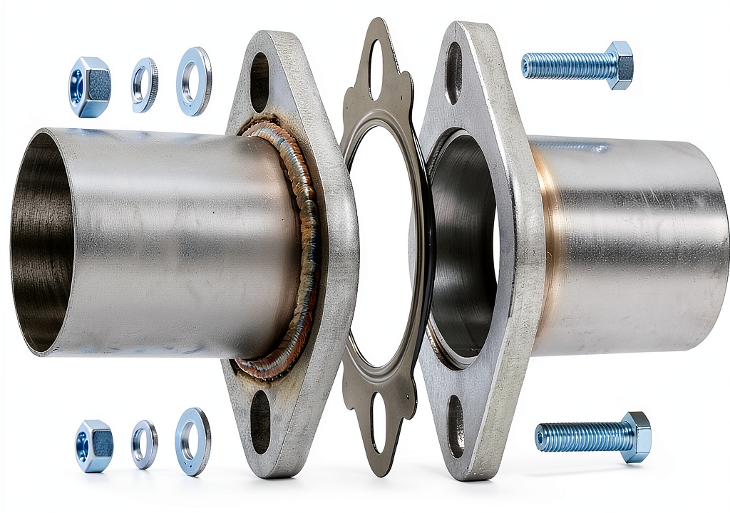 Exhaust flange repair piping kit components