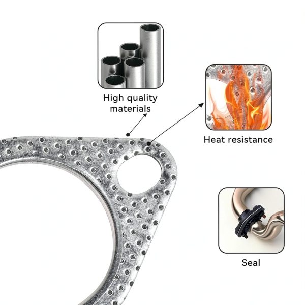 Tioollev Exhaust Gasket 2214PQDP001 Brushed Metal Flange for 2‑3 Inch-4