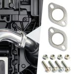 Tioollev Exhaust Gasket 2214PQDP001 Brushed Metal Flange for 2‑3 Inch-0