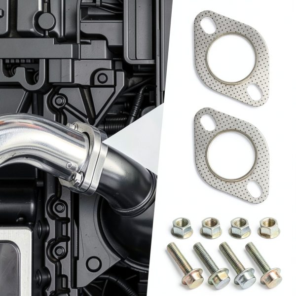 Tioollev Exhaust Gasket 2214PQDP001 Brushed Metal Flange for 2‑3 Inch-0