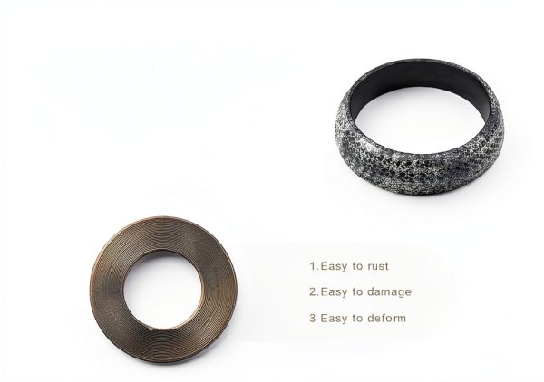 FSTURIOS Exhaust Gasket Muffler Ring 65mm 2pcs Heat Resistant Graphite-4