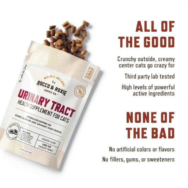 Cat Urinary Health Supplement Rocco & Roxie 3.7oz Chicken Chews-5