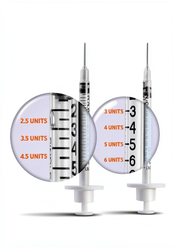 UltiCare VetRx U-40 3/10cc Insulin Syringes Half Unit Markings 100-5
