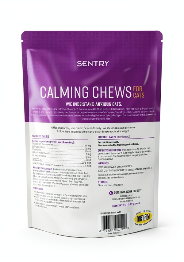 Sentry Calming Chews for Cats - Pheromone Infused Crunchy Creamy 4oz-1