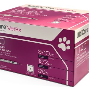 UltiCare VetRx U-40 3/10cc Insulin Syringes Half Unit Markings 100-0
