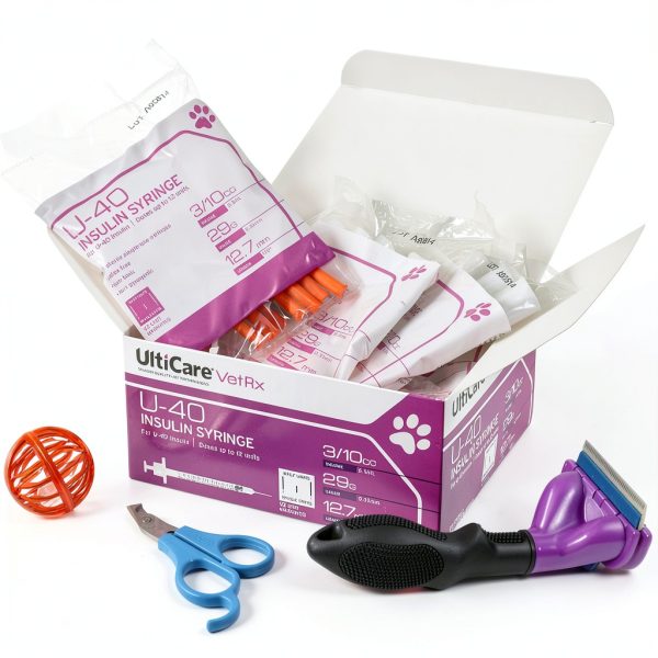 UltiCare VetRx U-40 3/10cc Insulin Syringes Half Unit Markings 100-1
