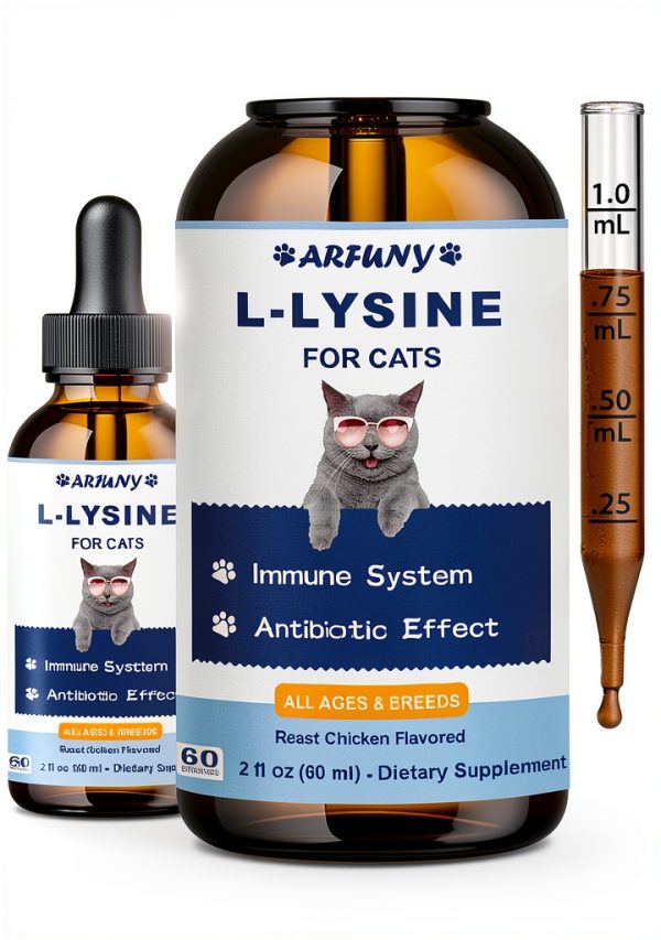 L-Lysine Supplement for Cats Bomei Immune Support 60ML Chicken Flavor-0