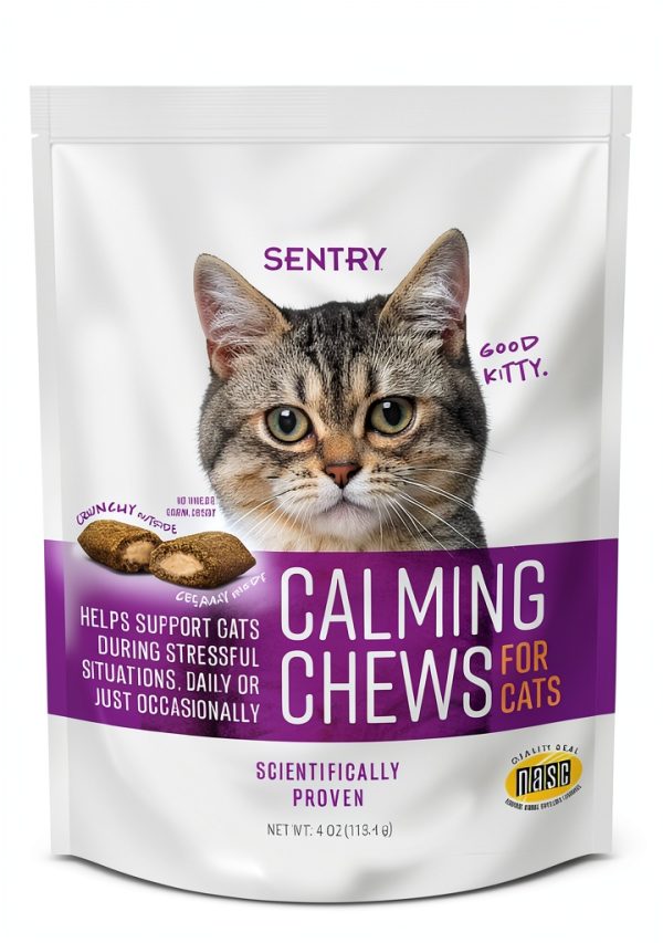 Sentry Calming Chews for Cats - Pheromone Infused Crunchy Creamy 4oz-0