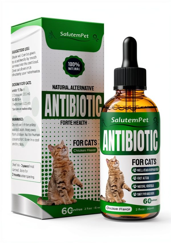 Cat Antibiotic by SalutemPet Liquid 2 Oz Natural Chicken Flavor-0