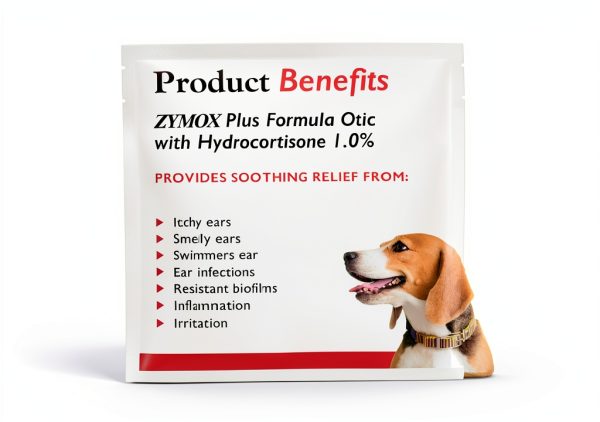 Zymox Otic Plus Ear Solution for Dogs & Cats 1% Hydrocortisone 1.25oz-1