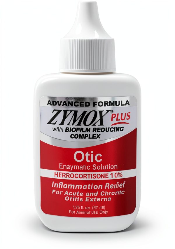 Zymox Otic Plus Ear Solution for Dogs & Cats 1% Hydrocortisone 1.25oz-0