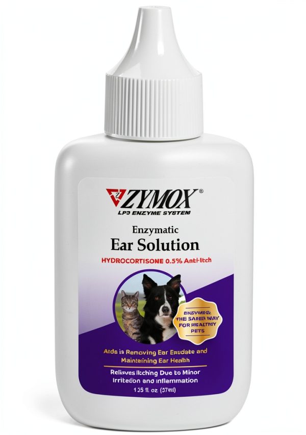 ZYMOX Enzymatic Ear Solution with 0.5-Percent Hydrocortisone, for Dog & Cat, 1.25 oz-0