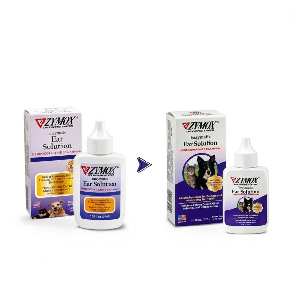 ZYMOX Enzymatic Ear Solution with 0.5-Percent Hydrocortisone, for Dog & Cat, 1.25 oz-1